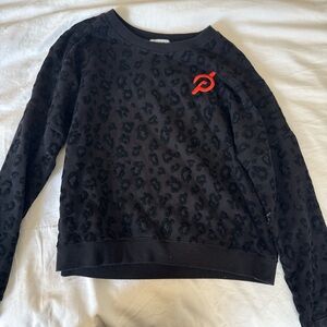 Peloton Black Leopard Print Pullover